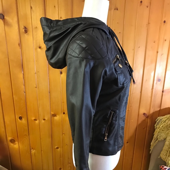 Gi Sono by Cavalini faux leather hooded jacket - Picture 3 of 7